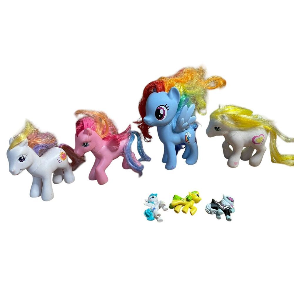My Little Pony Hasbro Lot Of 7 Various Collectible Brushable Toys Rainbow Bright